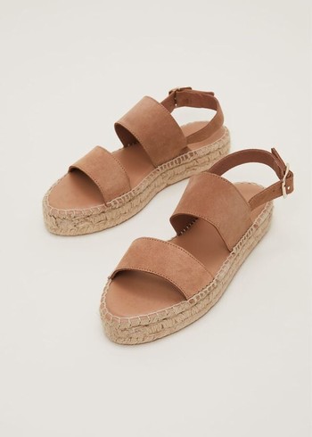 Phase Eight Brown Suede Chunky Flats Brown USA | 9735042-YU